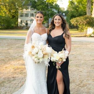 Azazie Black Maxi Dress with Side Slit